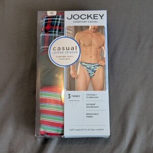 Jockey Men's Everyday Casual Cotton Stretch Thongs - Multicolor